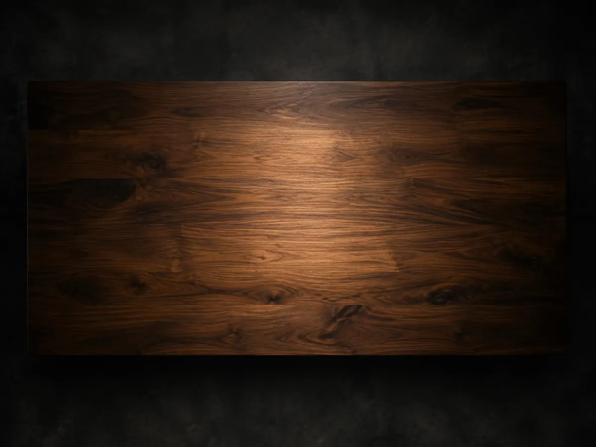A dark wood dinner table being set for a feast